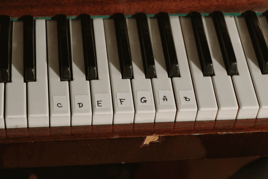 piano keys label